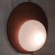 Designer wall lights in wood and opaline globe - mid-20th century