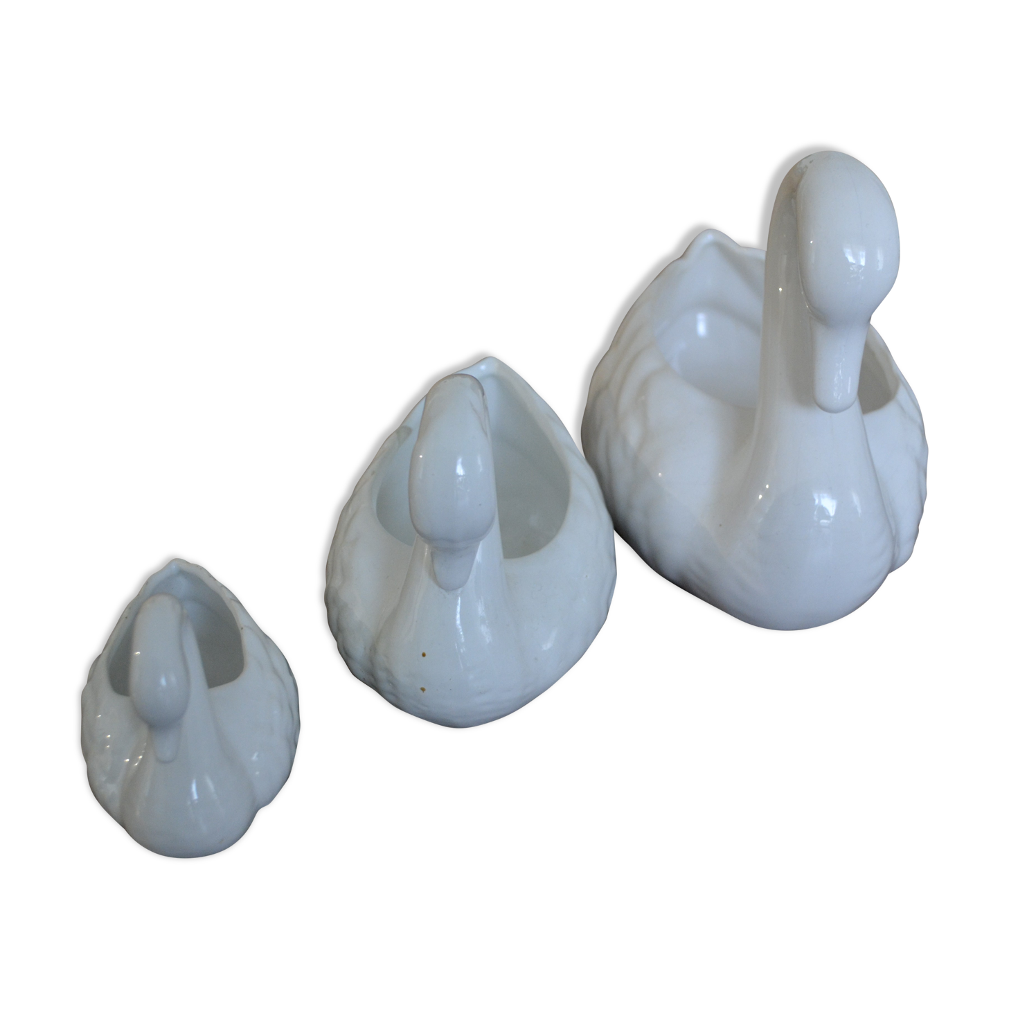 Lot de 3 cache-pots famille cygne