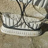 Greek column console in forge iron and glass