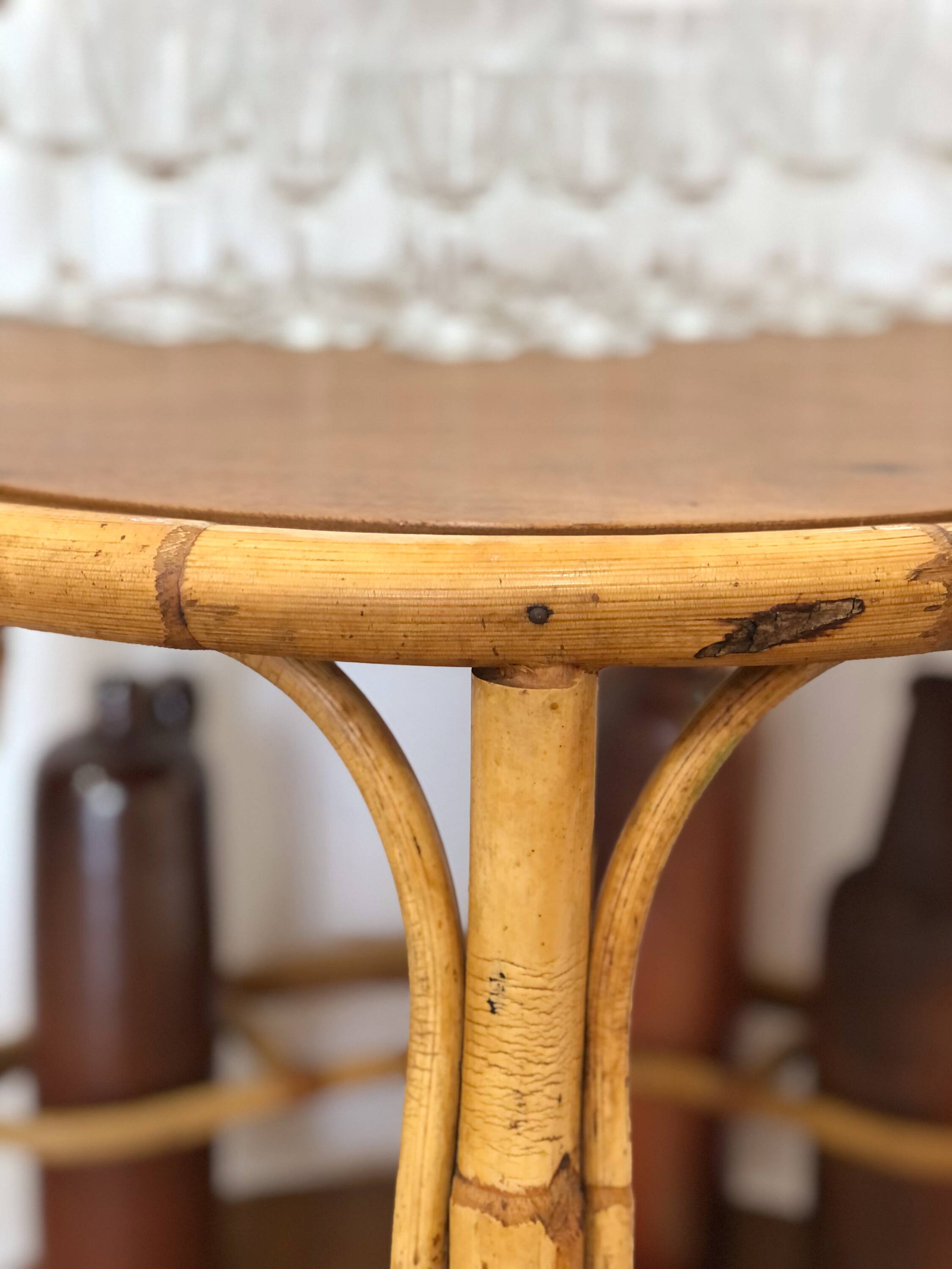 1960s/70s rattan rolling bar/serving cart
