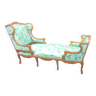 Old Louis XV style gilded wood chaise longue