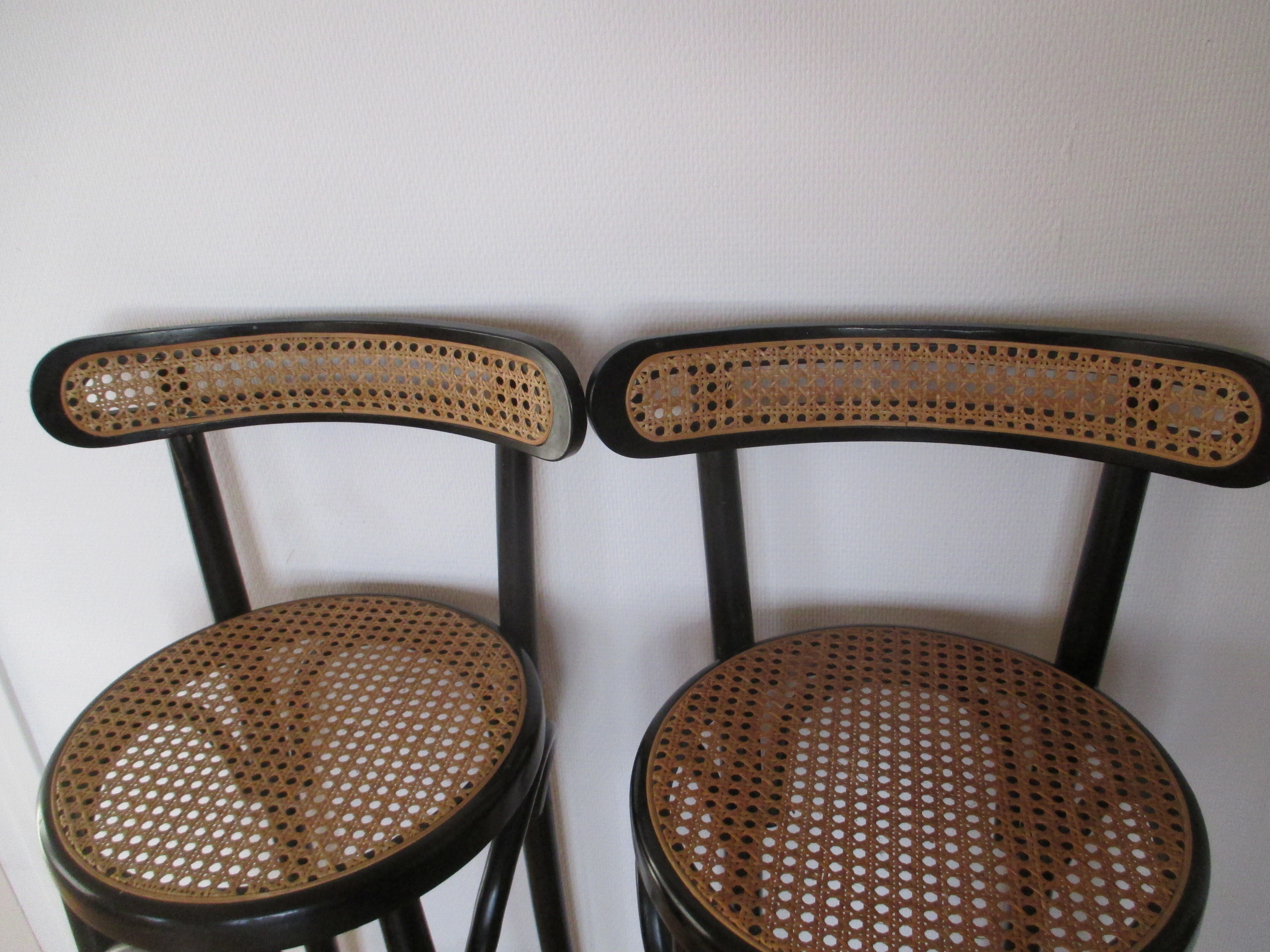 2 bar stools cannée canning bentwood