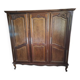 Wooden wardrobe 2/3 hanging space 1/3 linen closet