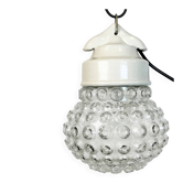 Suspension en porcelaine blanche vintage, années 1970