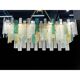 Monumental Rectangular Strip Listelli Murano Glass Chandelier by Simoeng