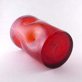 Vase in ruby ​​ruby ​​empolated glass Italy around 1950
