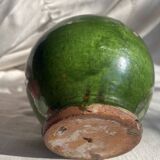 French Antique 19th-Century Green-Glazed Ceramic Water Jug