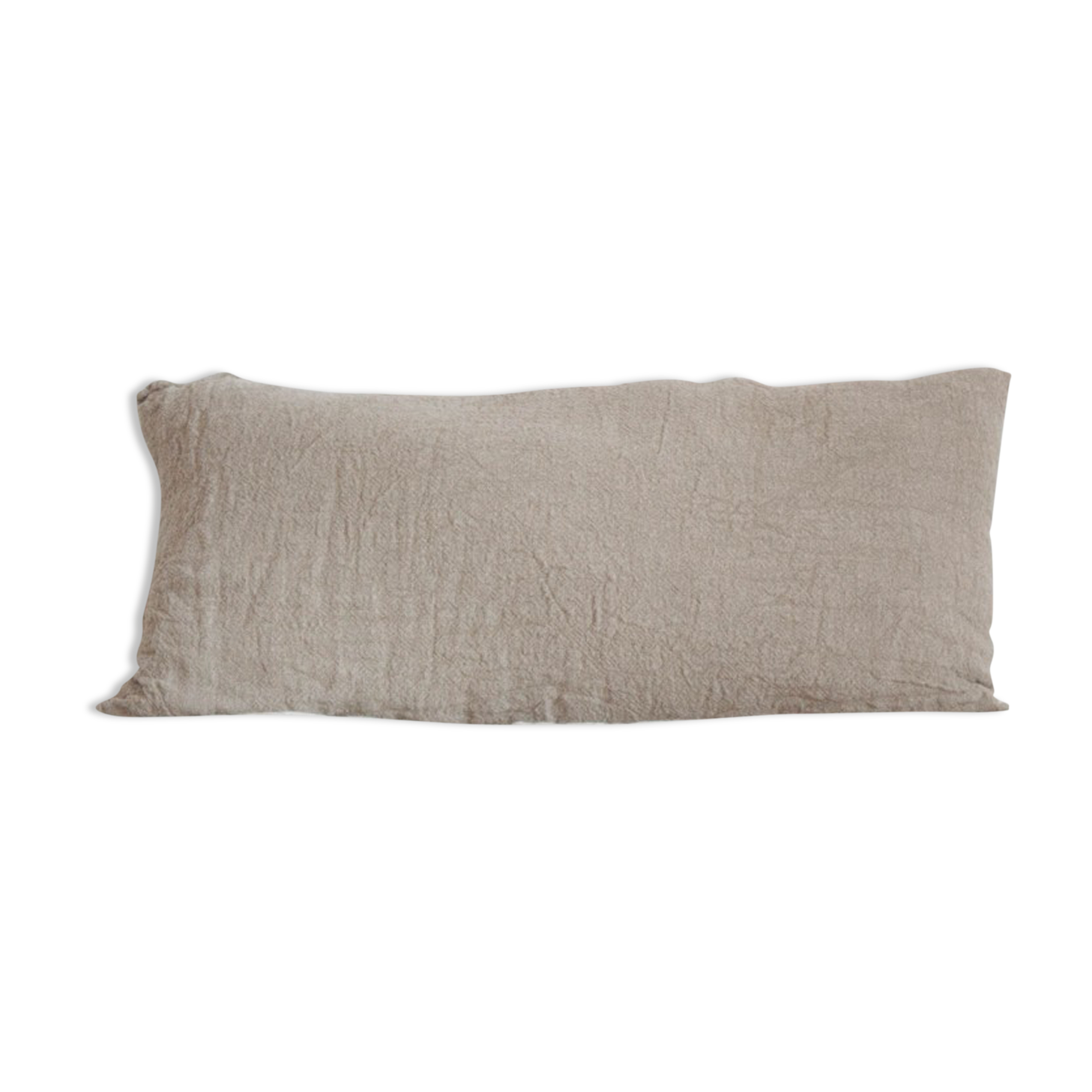 Long cushion in natural raw linen