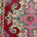 Vintage turkish oushak rug 225x130 cm shabby carpet ushak region medium