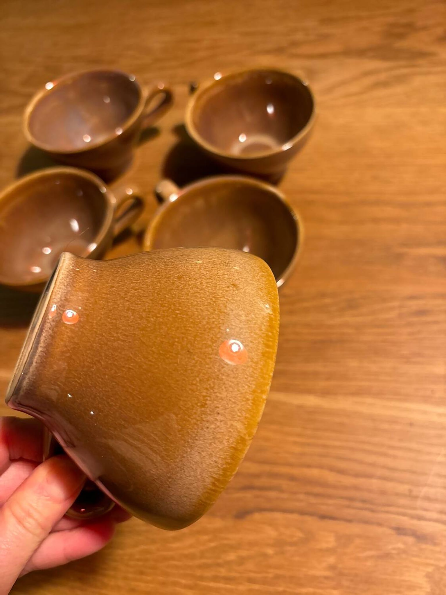 Ensemble de 5 tasses en grès vintage
