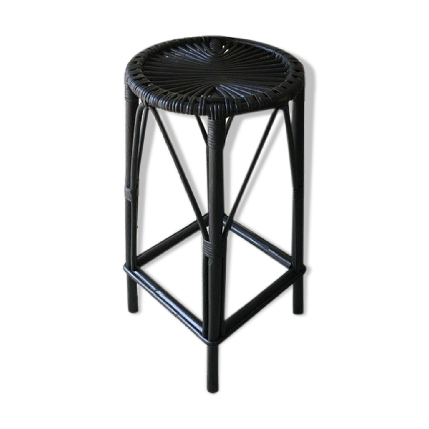 Vintage rattan stool