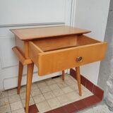 Vintage light wood bedside table