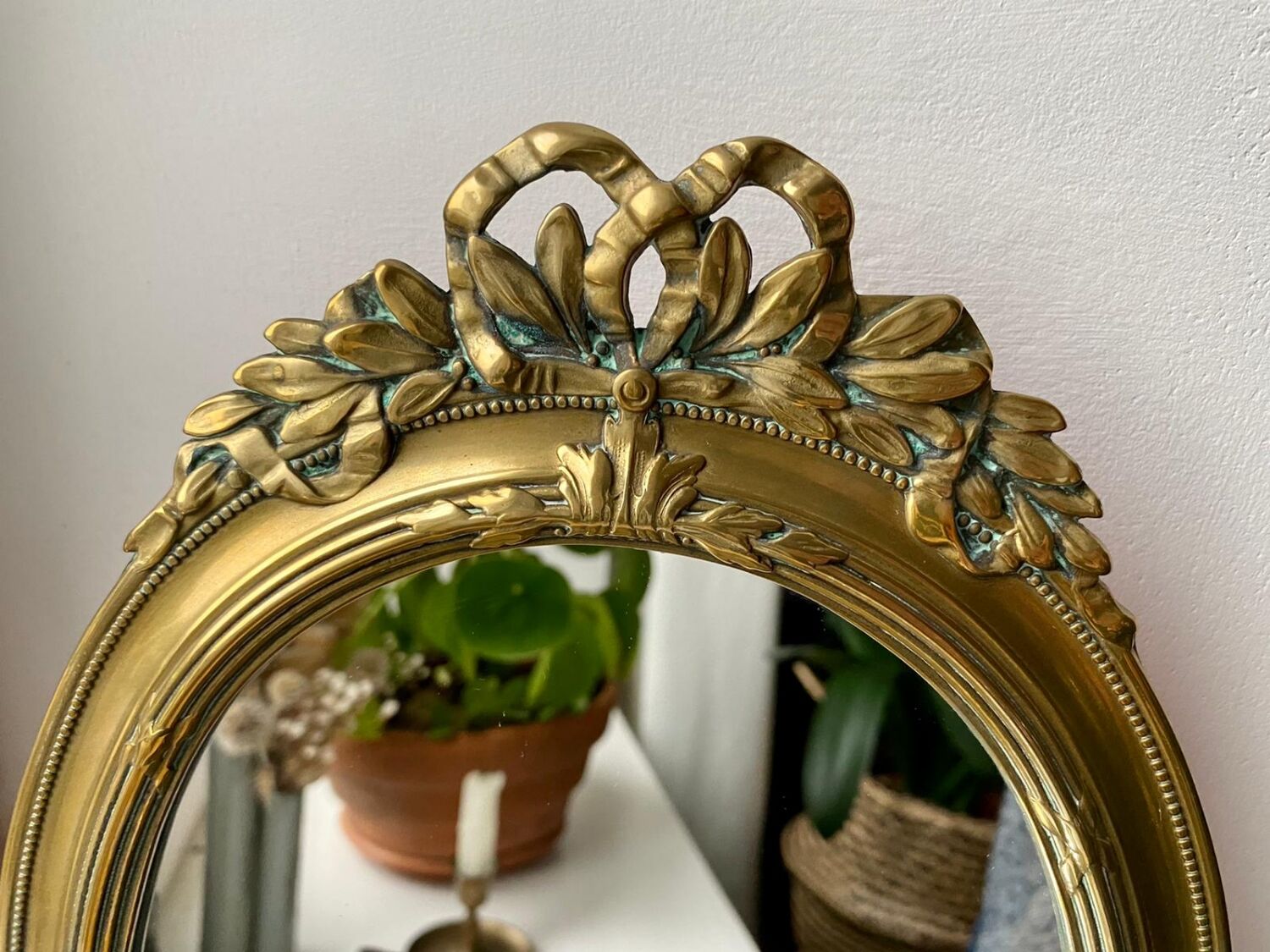 Brass psyche mirror 35x46cm