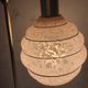 Vintage lamp with golden base and swiveling Clichy glass globe - 60s-70s