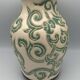 Vintage vase in glazed ceramic with carved decoration of arabesque 22.5 cm
