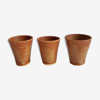 Lot de 3 tasses à  café en grès