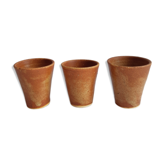 Lot de 3 tasses à  café en grès