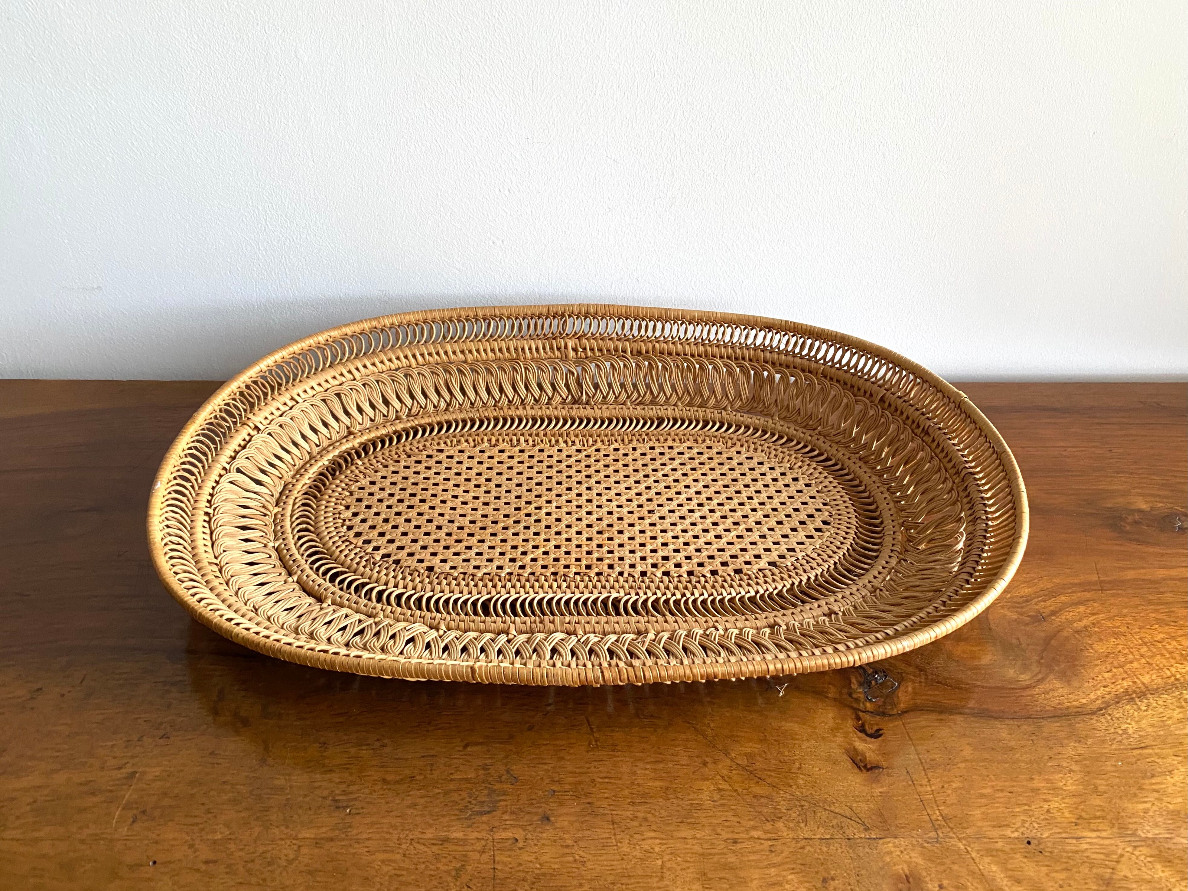 Vintage basket in woven rattan
