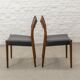 Teak and Black Leatherette Vintage Design Dining Chairs, 1960s