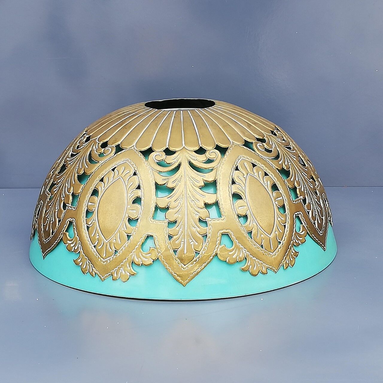 Opaline with its vintage chissed brass trim