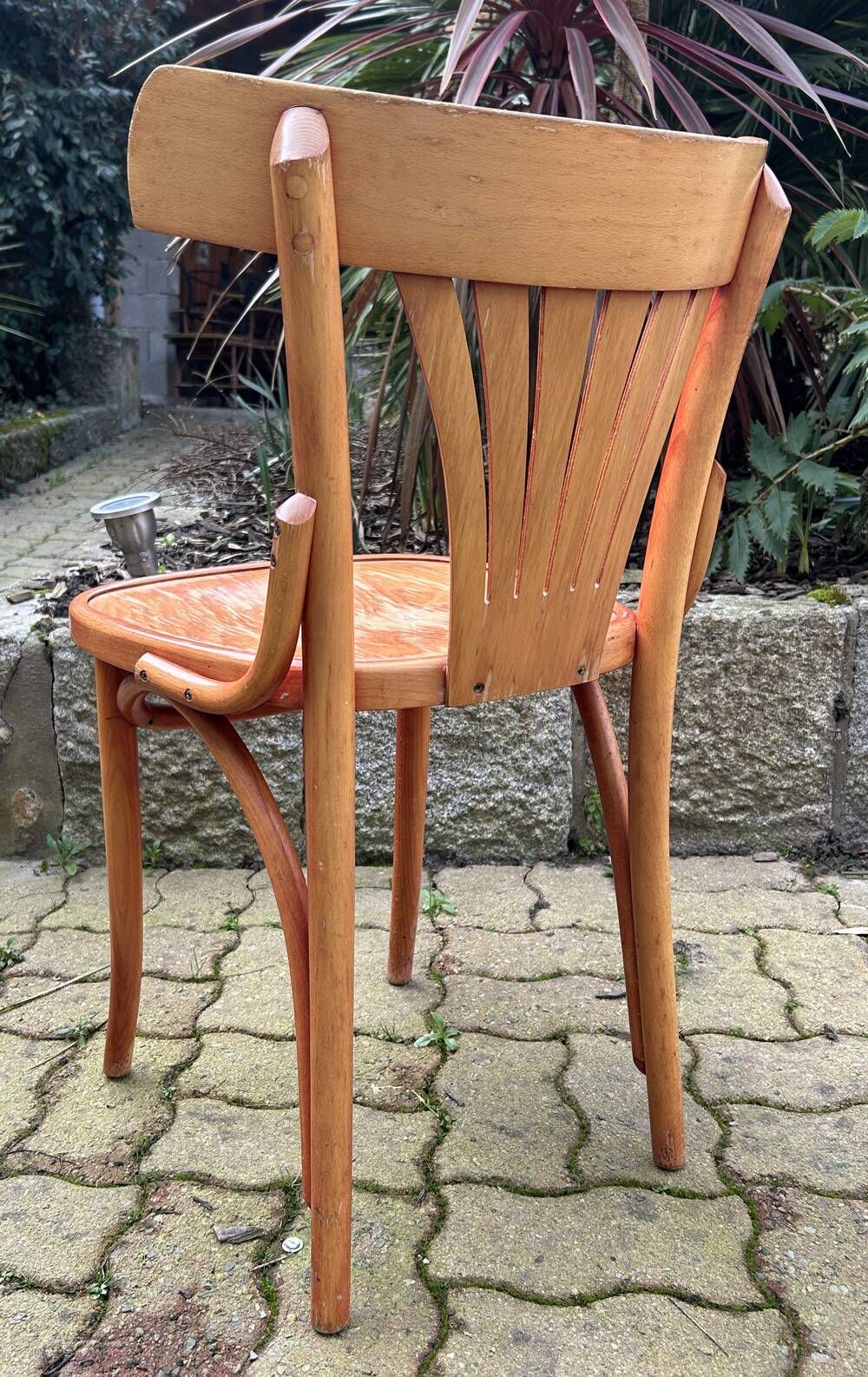 Set of 5 brasserie, bistro chairs, in their original condition, vintage, 1960s