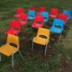 Lot de 14 chaises vintage d'école maternelle