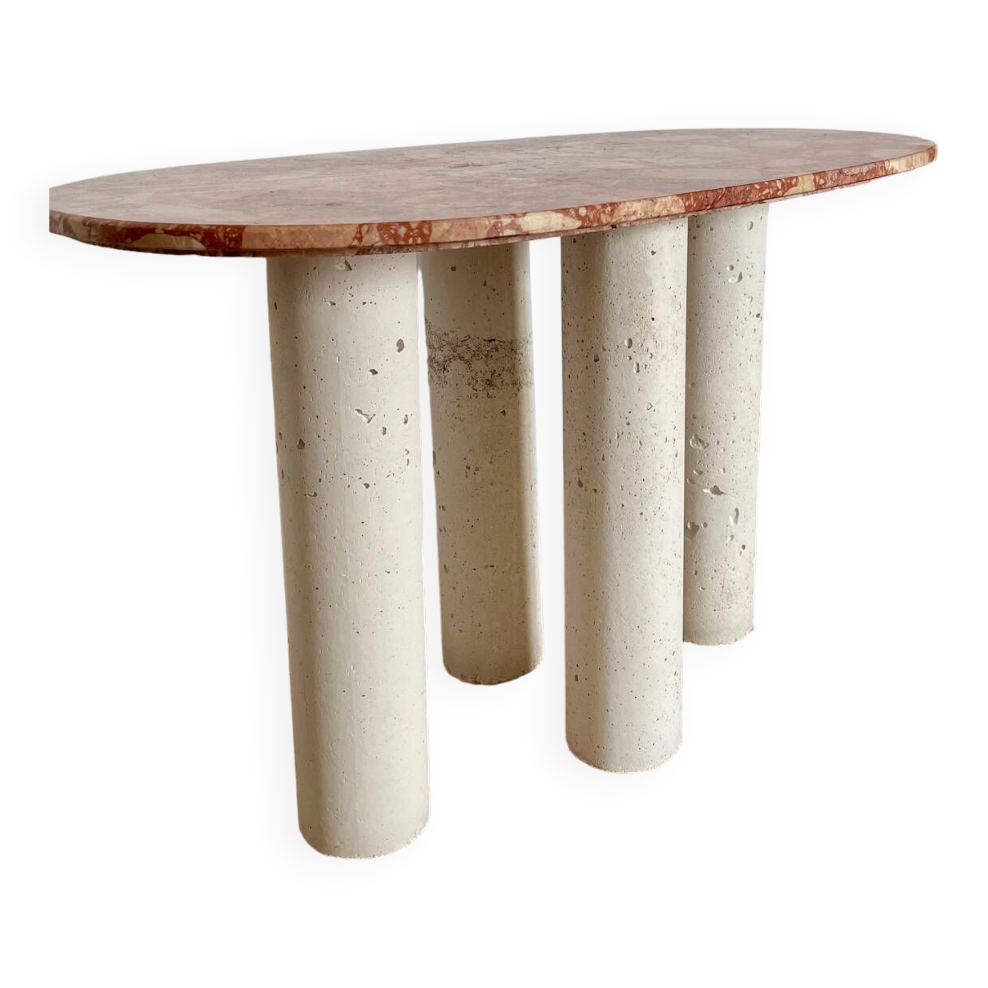 Table basse marbre rose et béton