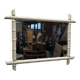 Large Vintage White Faux Bamboo Mirror, 1920/30s