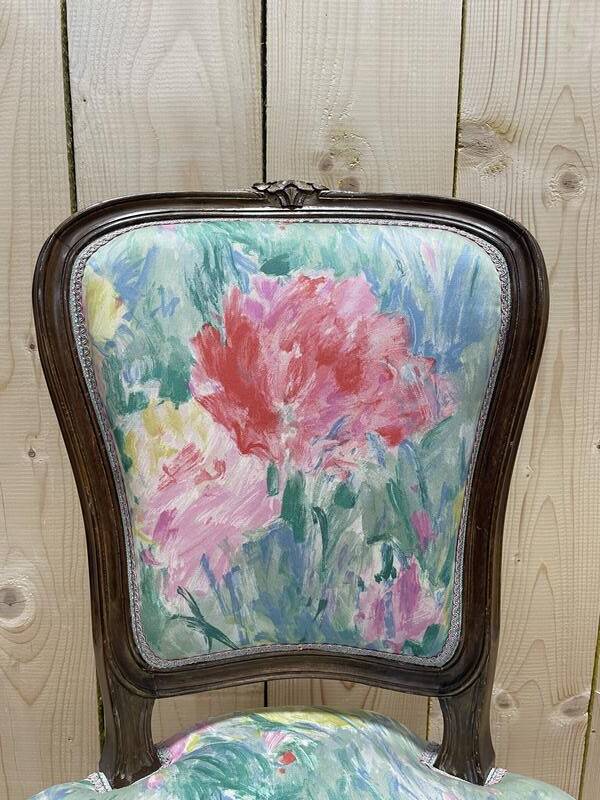 Suite de 6 chaises Louis Philippe à Rossi fleuri