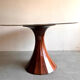 Marble dining table with rosewood base