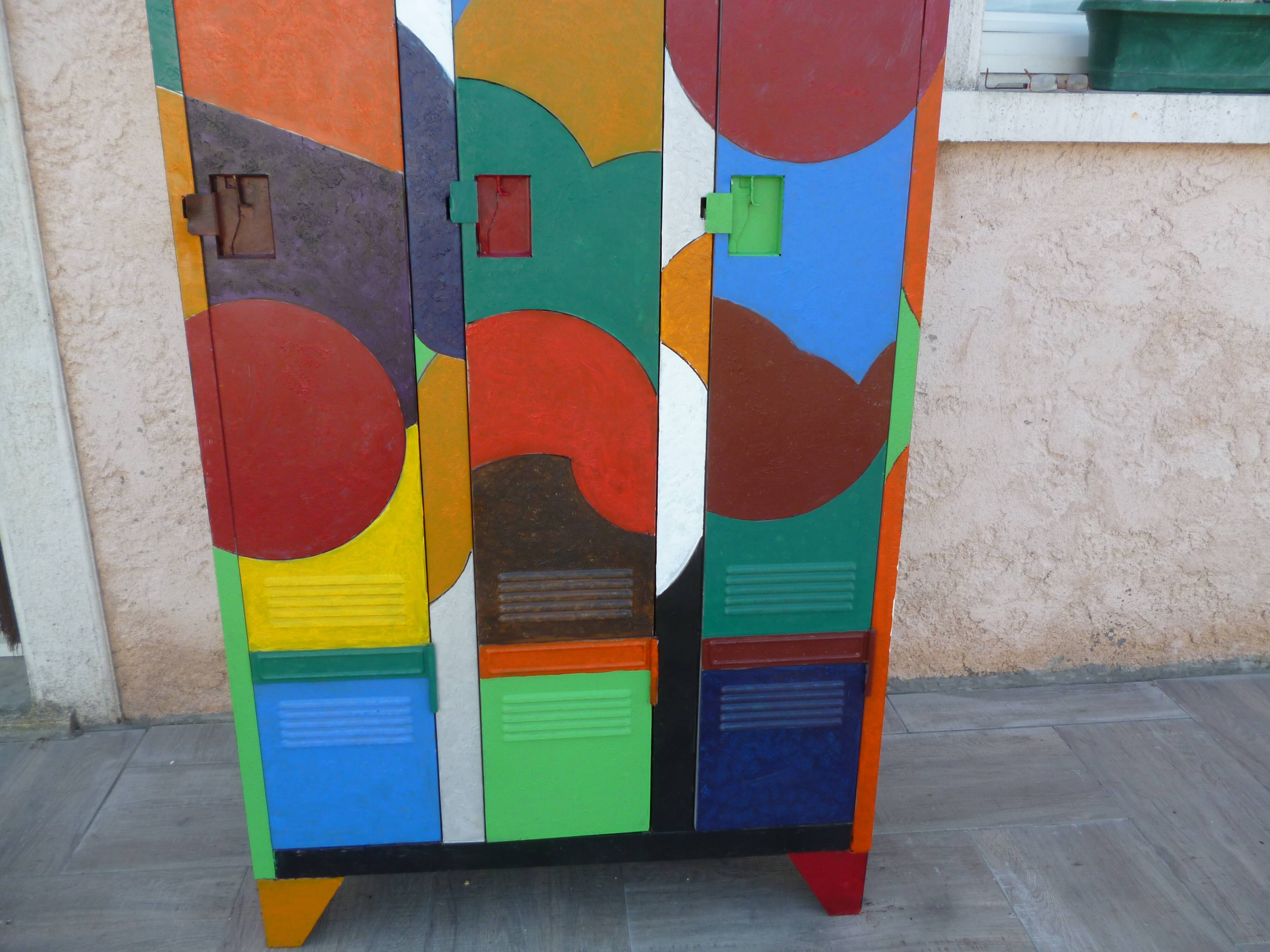 Armoire métalique vintage relookée