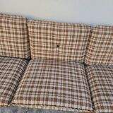 Vintage 3-seater pine sofa, Brutalist style, 1980s