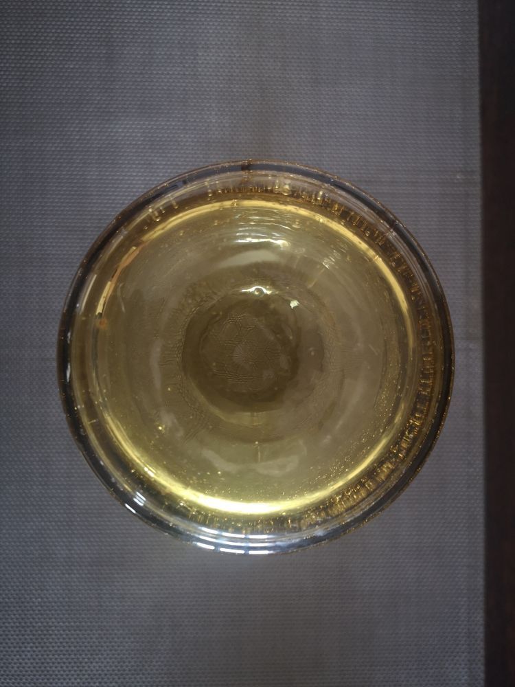 Vase / pitcher in amber yellow bubbled glass - 1970s