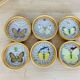 6 rattan coasters, butterflies, with basket