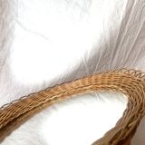 Round vintage wicker mirror - 45 cm