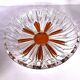 Vintage cut crystal pocket bowl with amber centre – 1960s/70s