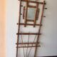 Antique rattan coat rack