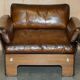 Sigurd Ressell for Vatne Mobler Leather Sofa Hardwood Art Deco