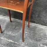Harness, small old side table.