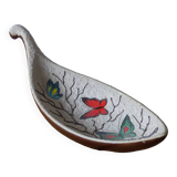 Vintage fruit bowl, butterfly decoration.