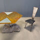 Hand crafted steel and stone dining set, 1970s