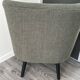 Compact armchair in green/grey chenille fabric