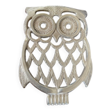 Owl trivet in golden brass