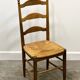 Ensemble de 6 chaises de salle à manger élégantes en chêne français avec assise en jonc