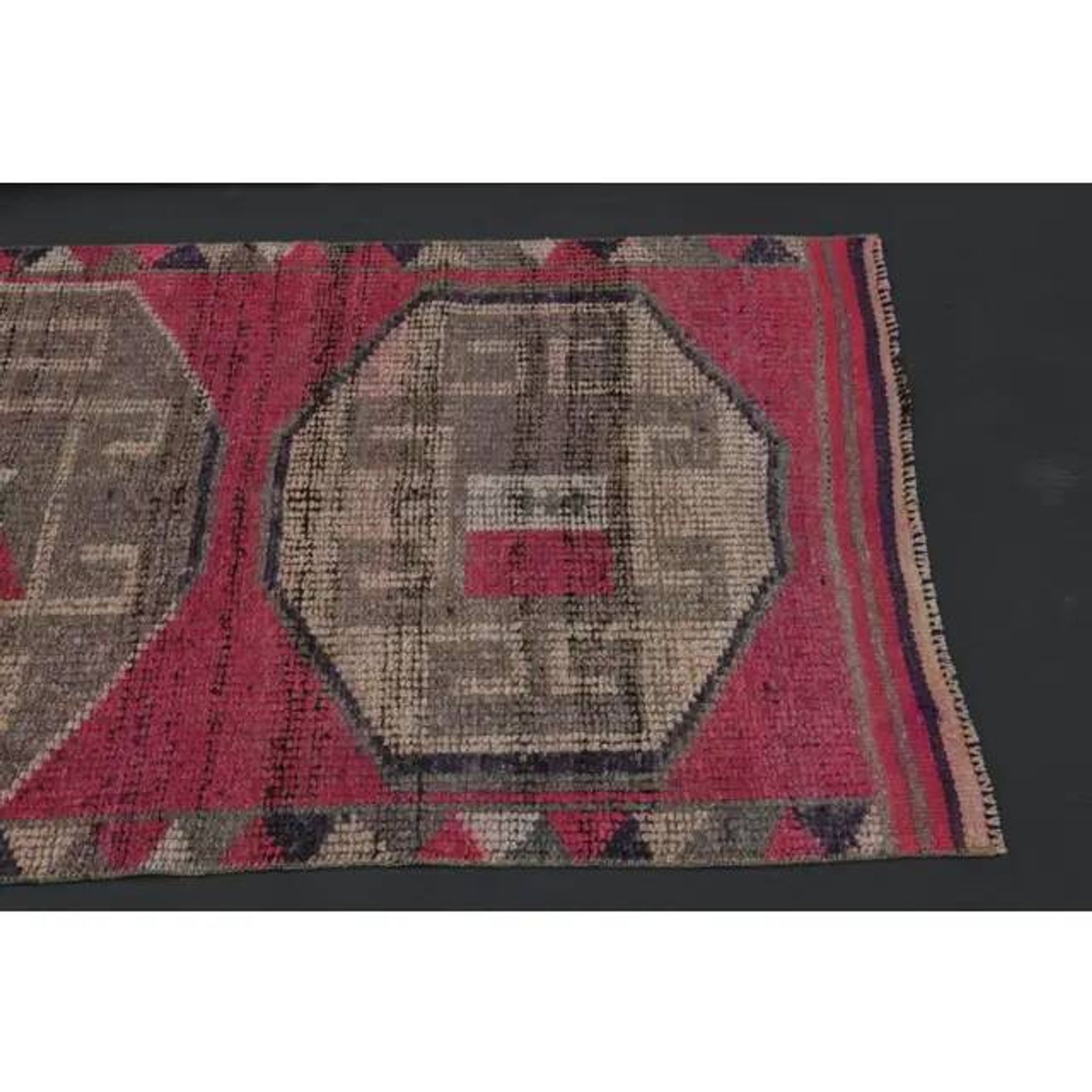 Tapis vintage turc en laine et coton noué à la main, années 1970