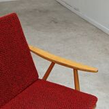Pair of green-red boomerang armchairs by Antonin Suman for Ton (Thonet) 19