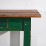 Antique green table in solid pine (circa 1920)