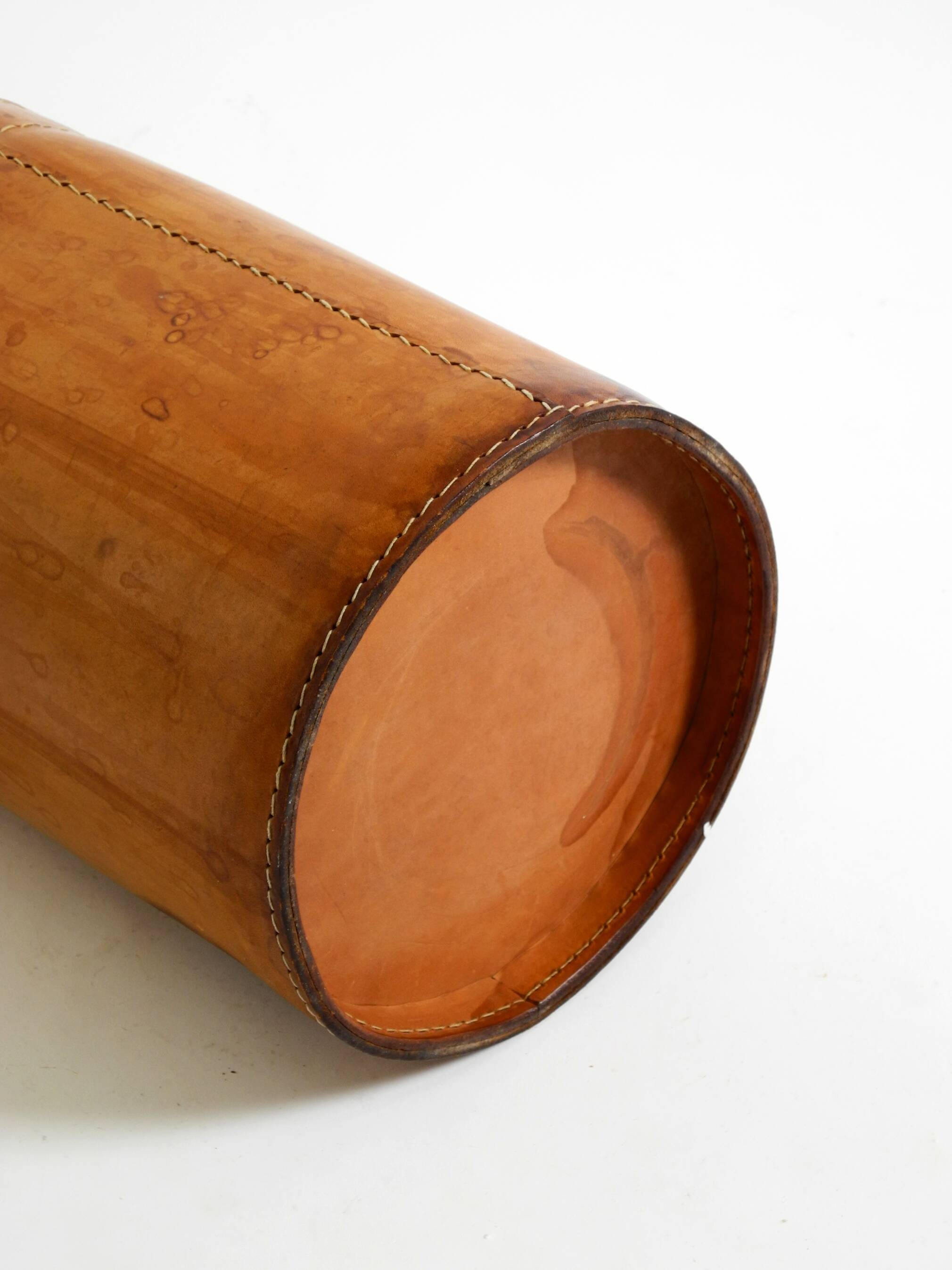 Beautiful 1960s leather paper bin by Torben Ørskov & Co Denmark