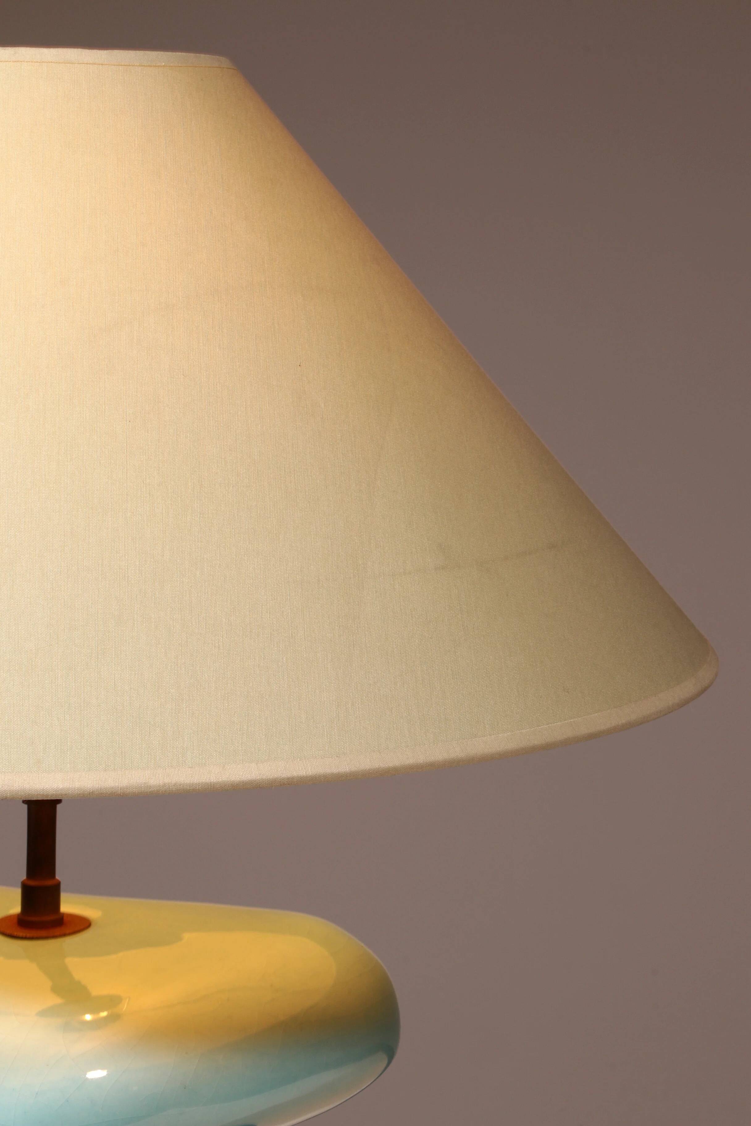 France pebble table lamp by François Chatain, 1980s