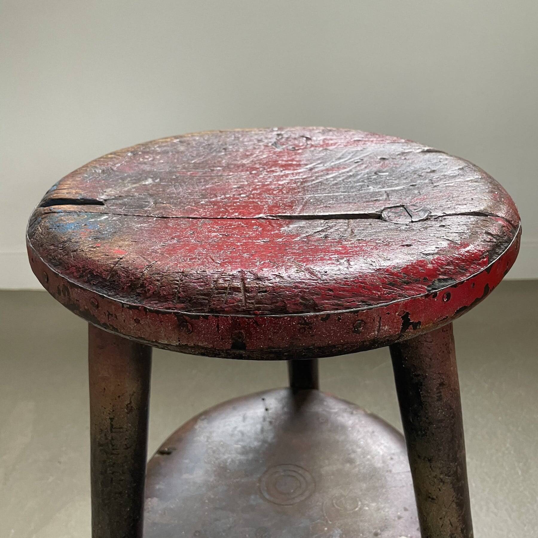 Brutalist, industrial style workers’ stool, Italy, 1900s